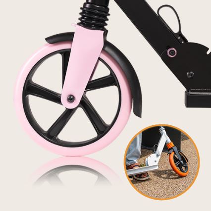 Lionelo - Children's scooter LUCA black/pink