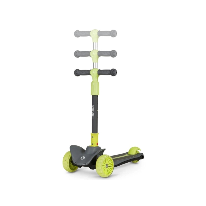 Lionelo - Children's scooter TIMMY 3xAA green/grey