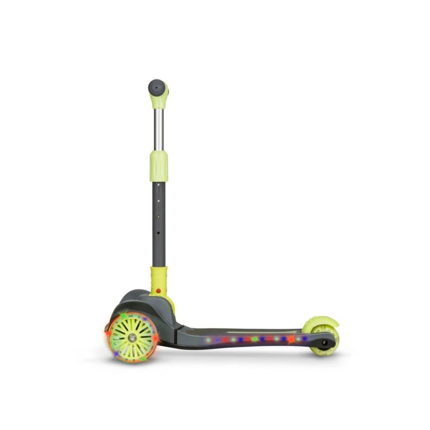 Lionelo - Children's scooter TIMMY 3xAA green/grey