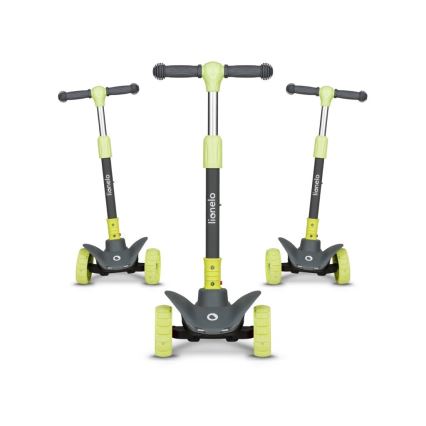 Lionelo - Children's scooter TIMMY 3xAA green/grey