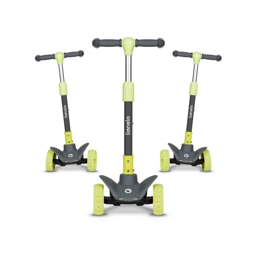 Lionelo - Children's scooter TIMMY 3xAA green/grey