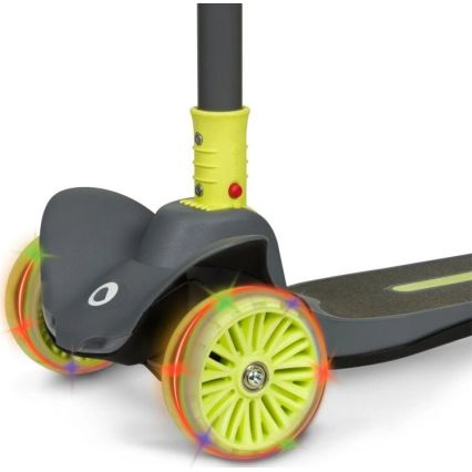 Lionelo - Children's scooter TIMMY 3xAA green/grey