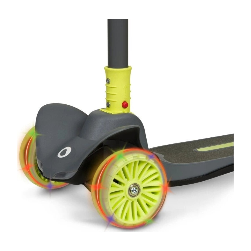 Lionelo - Children's scooter TIMMY 3xAA green/grey