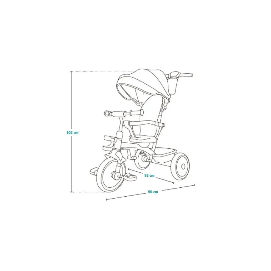 Lionelo - Children's tricycle BERRY Grey Stone
