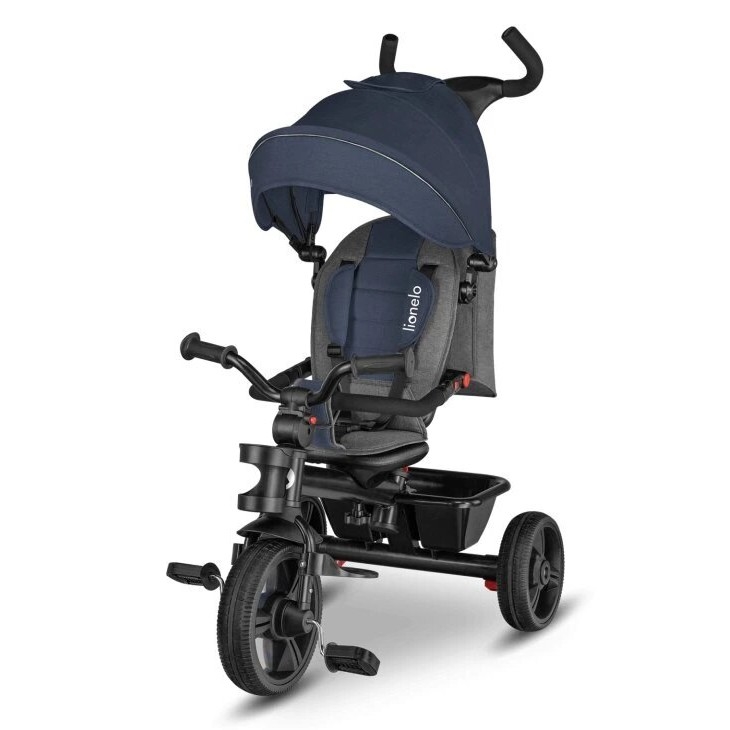 Lionelo - Children's tricycle HAARI dark blue/grey