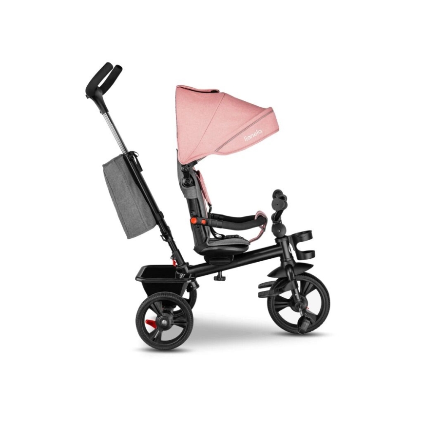 Lionelo - Children's tricycle HAARI pink/grey
