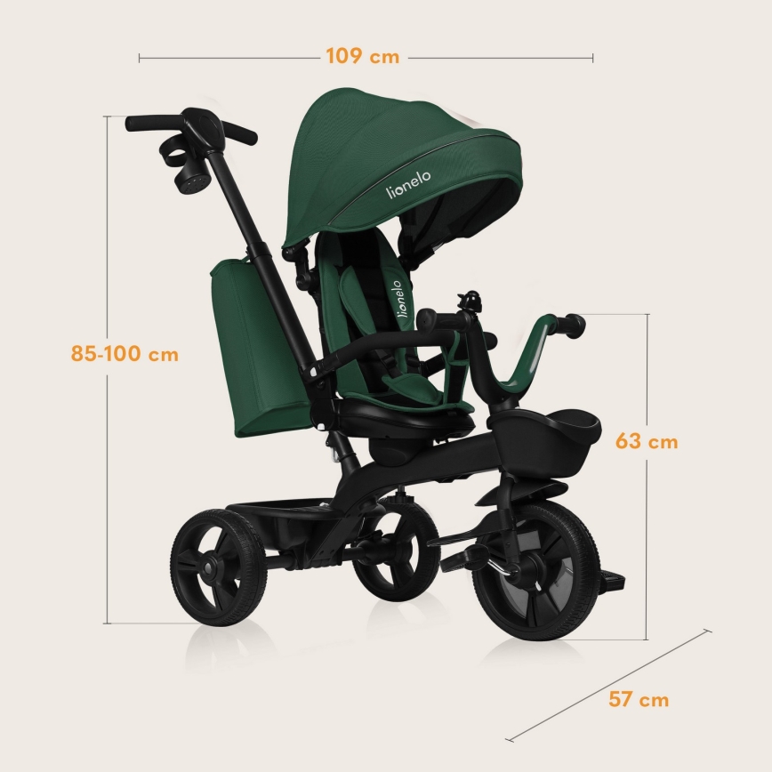 Lionelo - Children's Tricycle KORI Green Emerald
