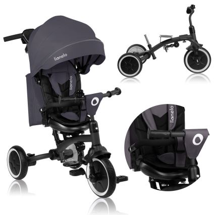 Lionelo - Children's tricycle TRIS PLUS Grey Stone