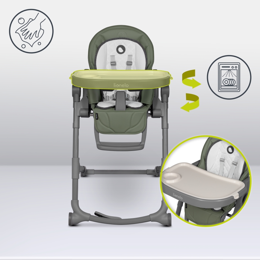 Lionelo - CORA PLUS Kids' Dining Chair Green Olive