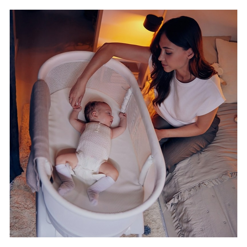 Lionelo - CORAL White Baby Crib with Built-in Scale