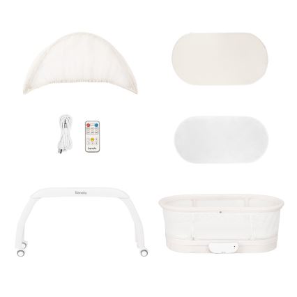 Lionelo - CORAL White Baby Crib with Built-in Scale