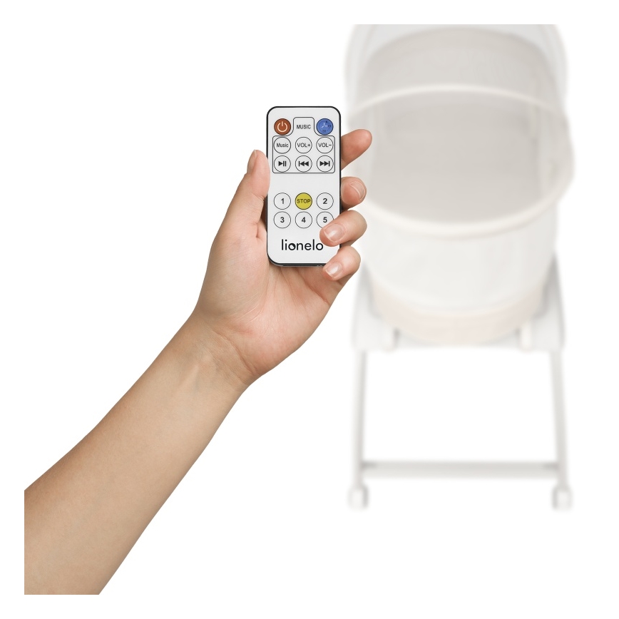 Lionelo - CORAL White Baby Crib with Built-in Scale