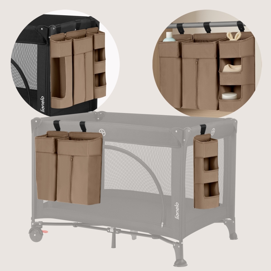 Lionelo - Crib Organizer 3-in-1 SIDEPOCKET Beige