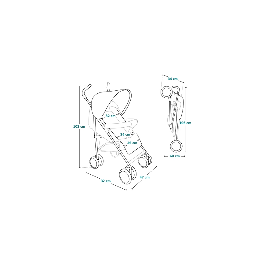 Lionelo - ELIA Dark Grey Umbrella Stroller