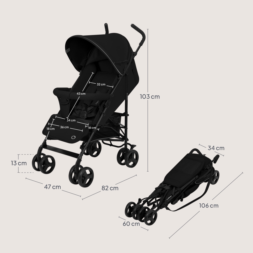 Lionelo - ELIA Umbrella Stroller Black Onyx