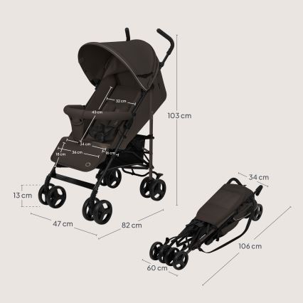 Lionelo - ELIA Umbrella Stroller Brown Chocolate