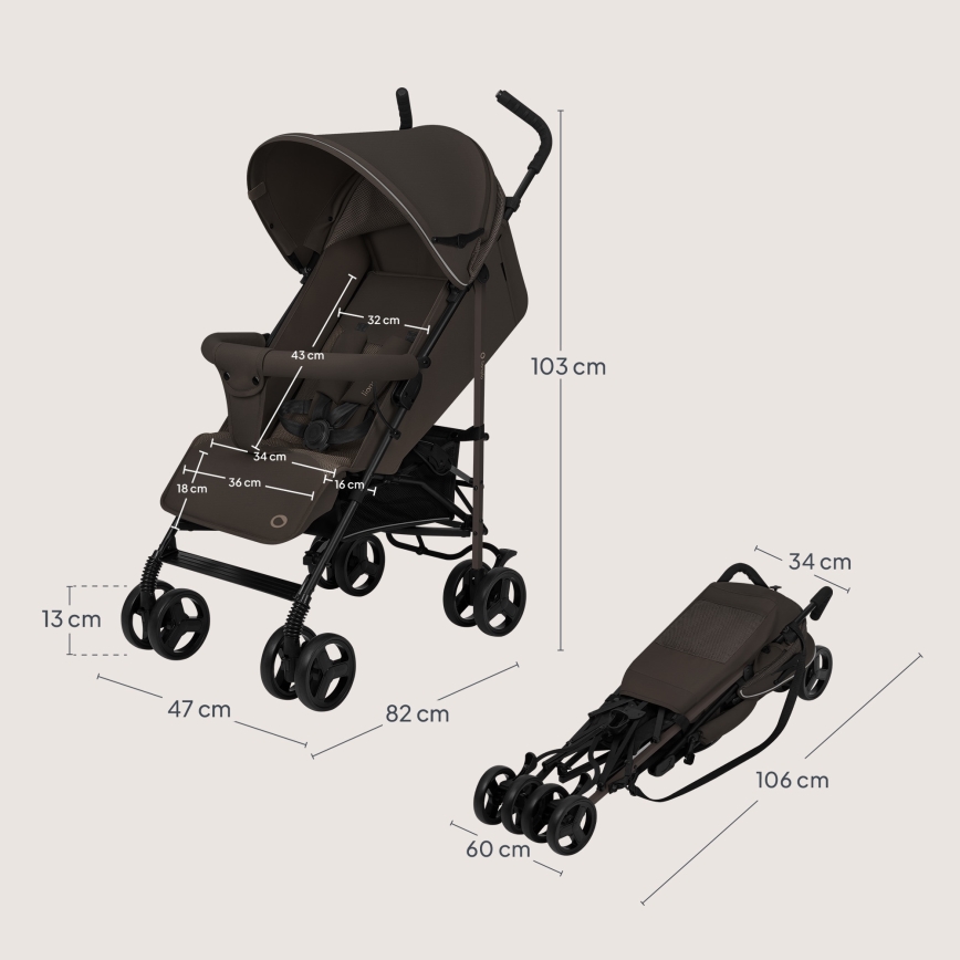 Lionelo - ELIA Umbrella Stroller Brown Chocolate