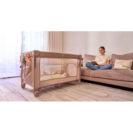 Lionelo - ELLEN 3-in-1 Travel Cot Beige Sand