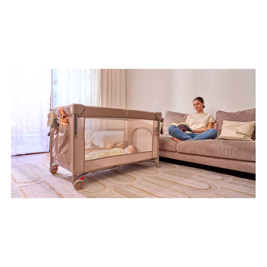 Lionelo - ELLEN 3-in-1 Travel Cot Beige Sand
