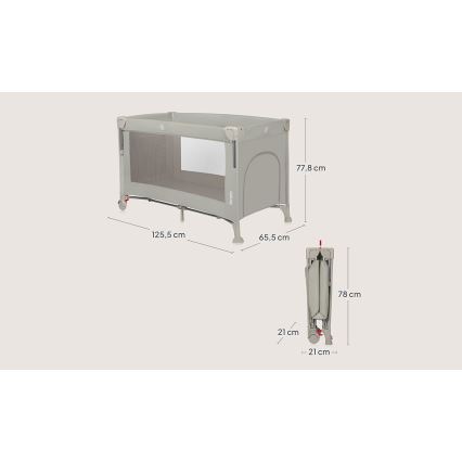 Lionelo - ELLEN 3-in-1 Travel Cot Beige Sand