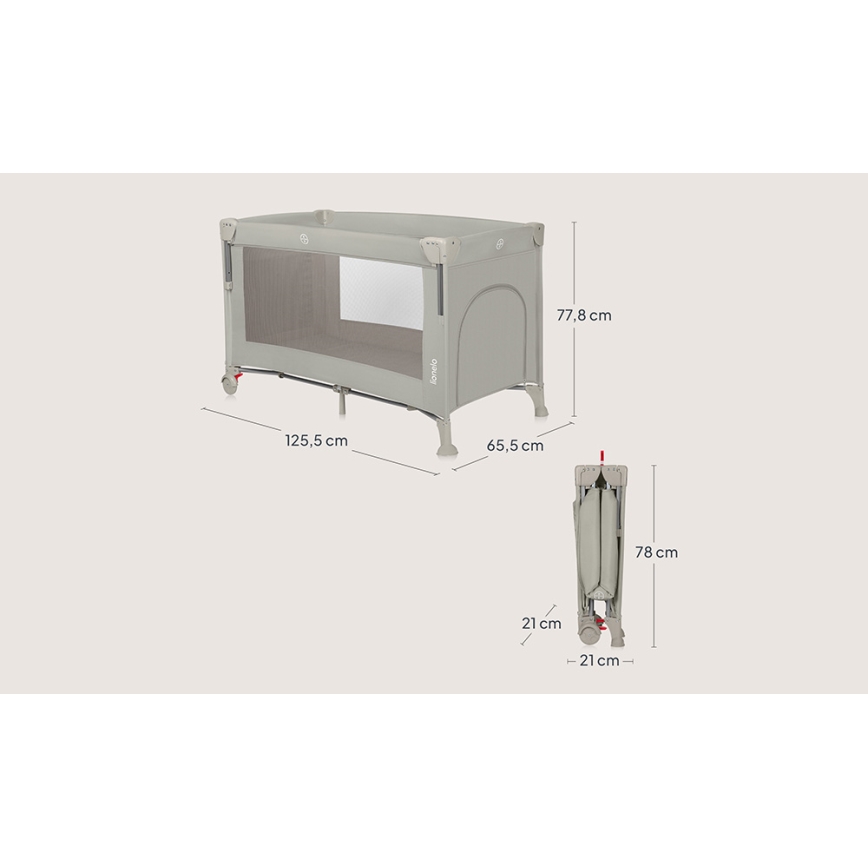 Lionelo - ELLEN 3-in-1 Travel Cot Beige Sand