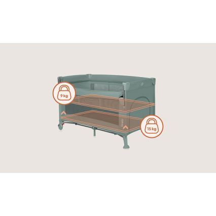 Lionelo - ELLEN 3-in-1 Travel Cot, Green Sage