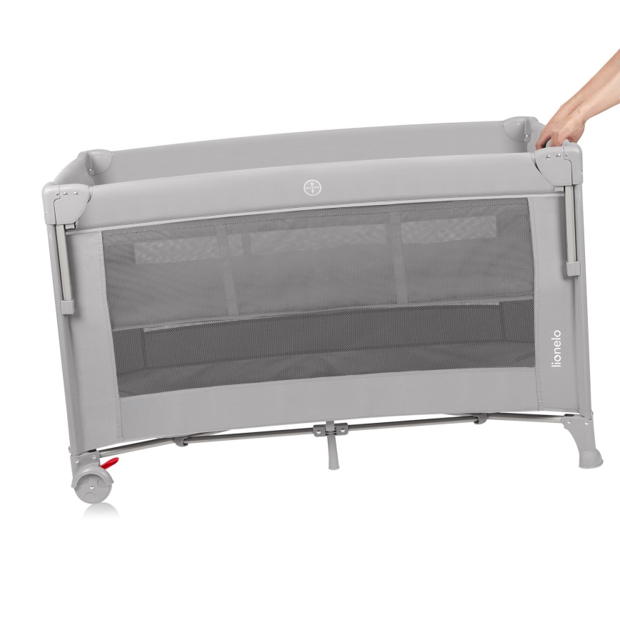 Lionelo - ELLEN 3-in-1 Travel Cot, Grey Concrete