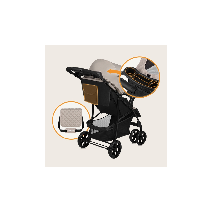 Lionelo - EMMA PLUS Sport Stroller beige/black