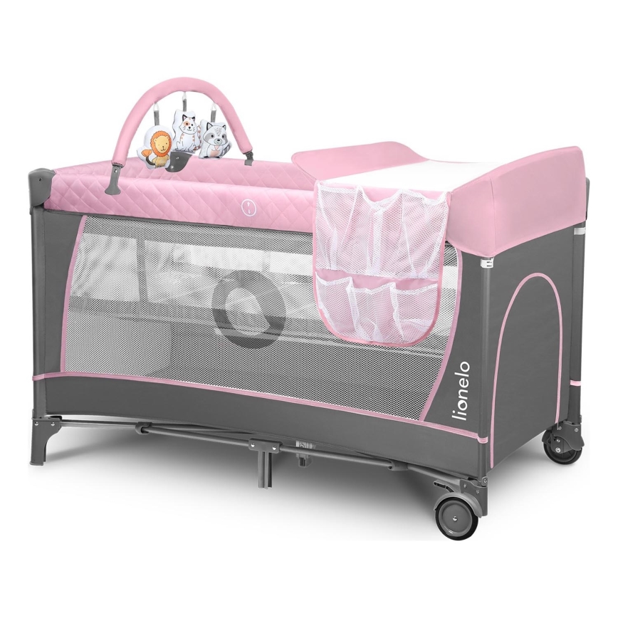 Lionelo - FLOWER Flamingo Travel Cot