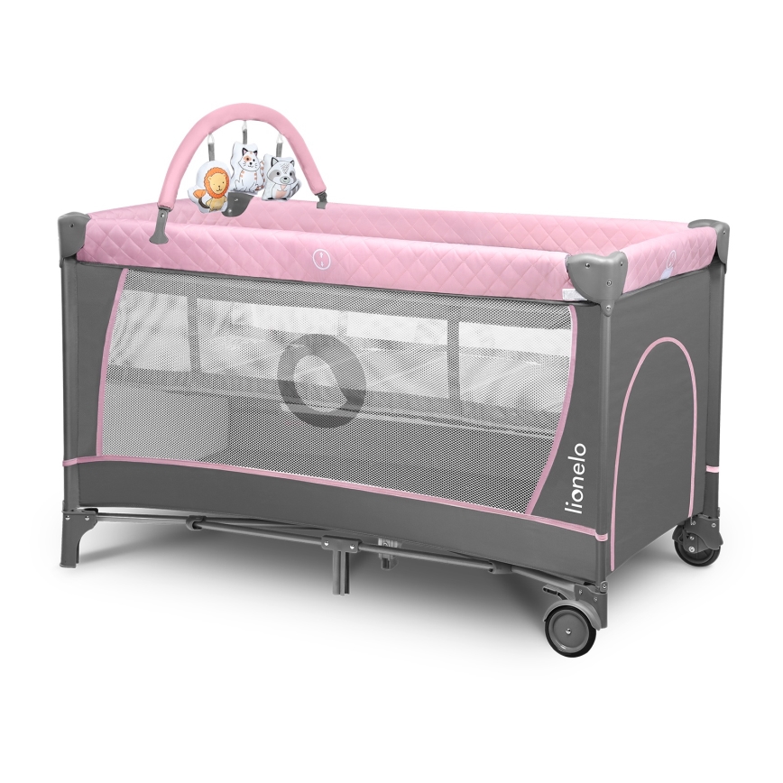 Lionelo - FLOWER Flamingo Travel Cot