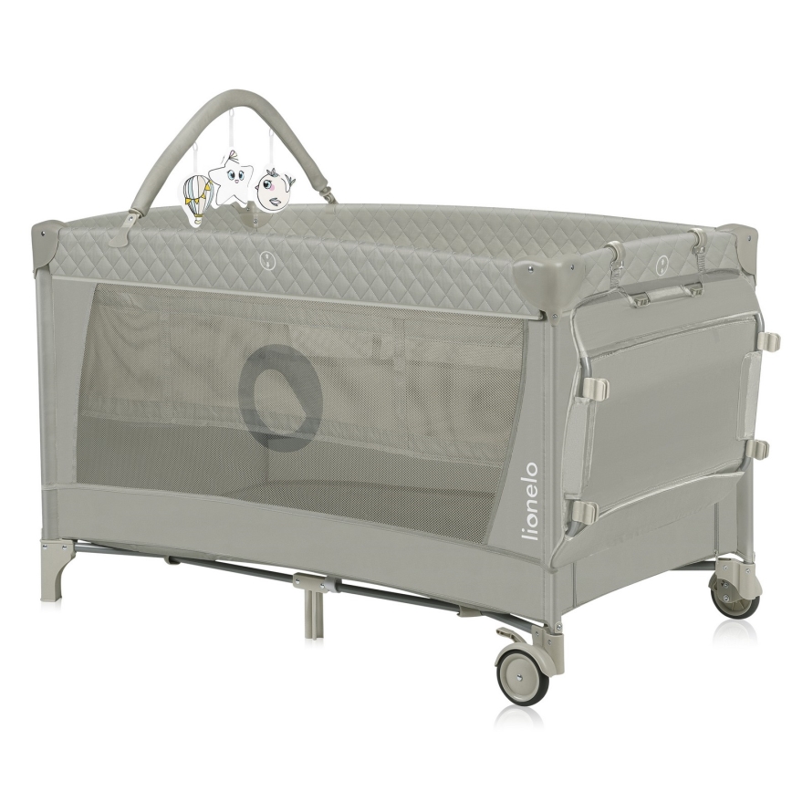 Lionelo - FLOWER Travel Cot, Cappuccino