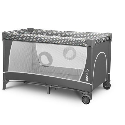 Lionelo - FLOWER Travel Cot, Grey Scandi