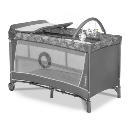 Lionelo - FLOWER Travel Cot Grey Stone