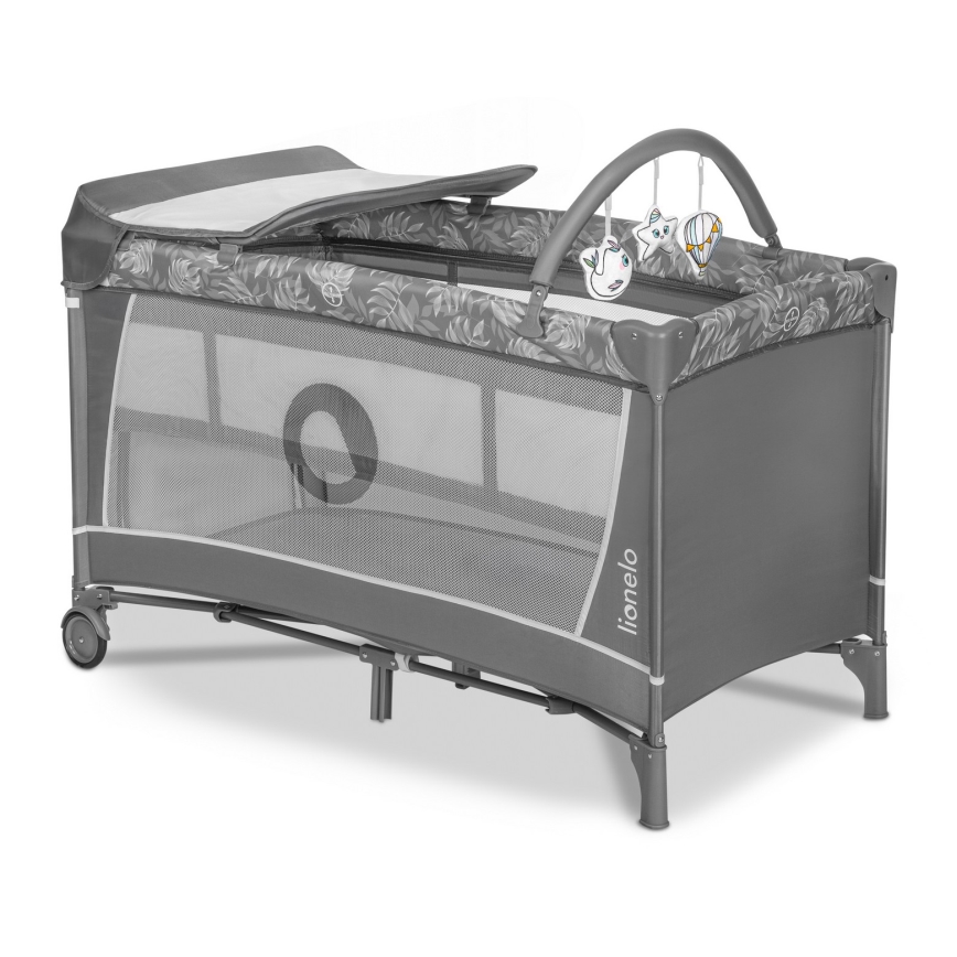 Lionelo - FLOWER Travel Cot Grey Stone