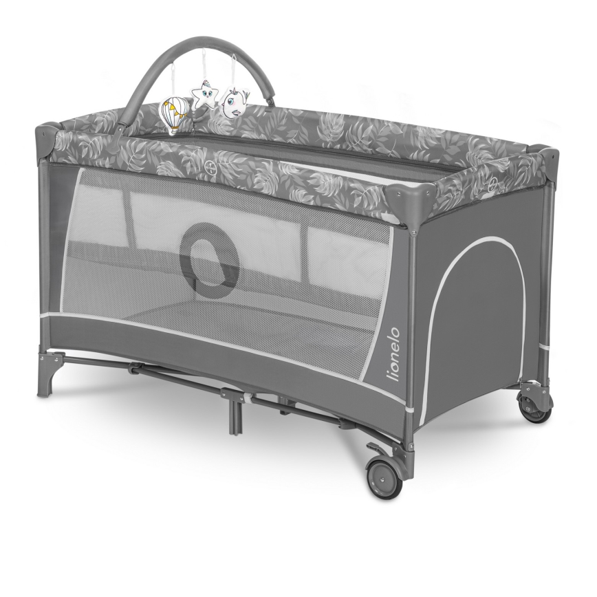 Lionelo - FLOWER Travel Cot Grey Stone