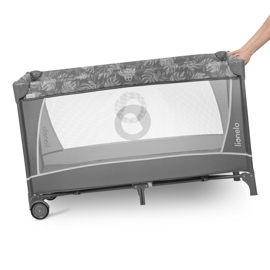 Lionelo - FLOWER Travel Cot Grey Stone