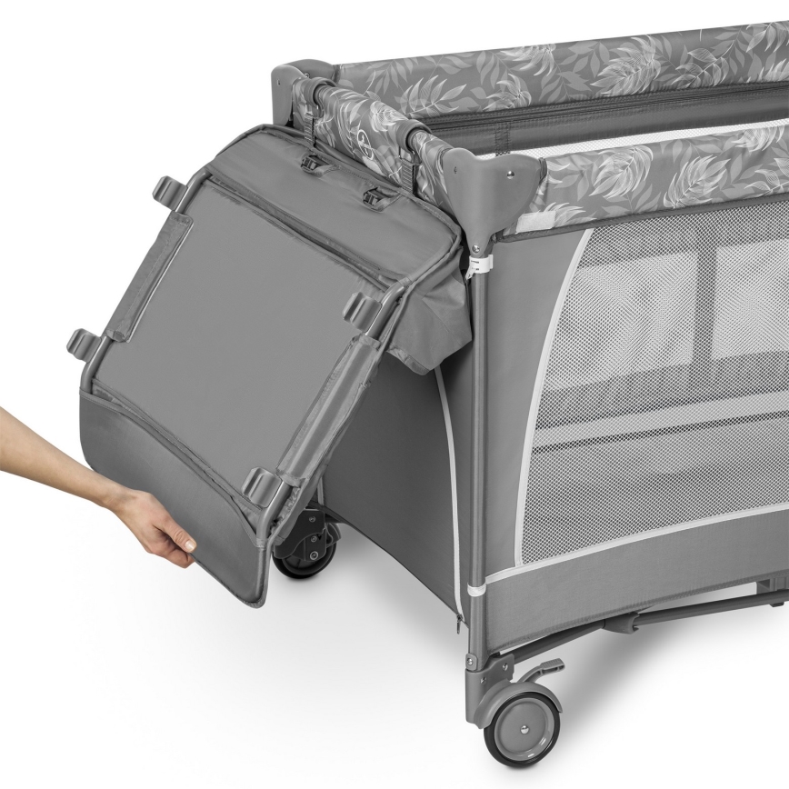 Lionelo - FLOWER Travel Cot Grey Stone