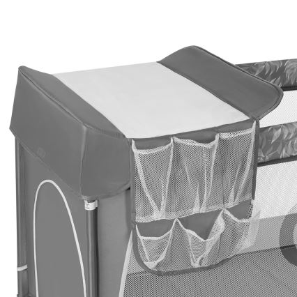 Lionelo - FLOWER Travel Cot Grey Stone