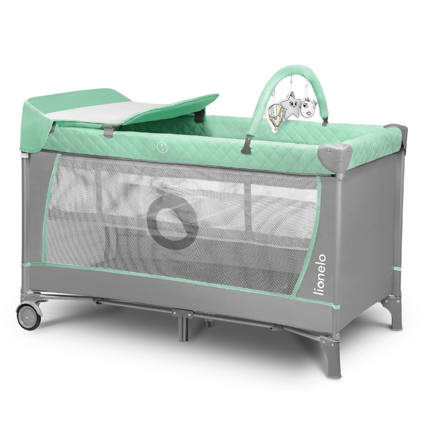 Lionelo - FLOWER Travel Cot Turquoise