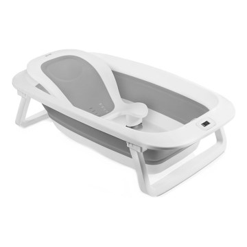 Lionelo - Foldable baby bathtub with thermometer BABY BUBBLE 2x LR44 Grey Dove