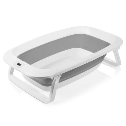 Lionelo - Foldable baby bathtub with thermometer BABY BUBBLE 2x LR44 Grey Dove