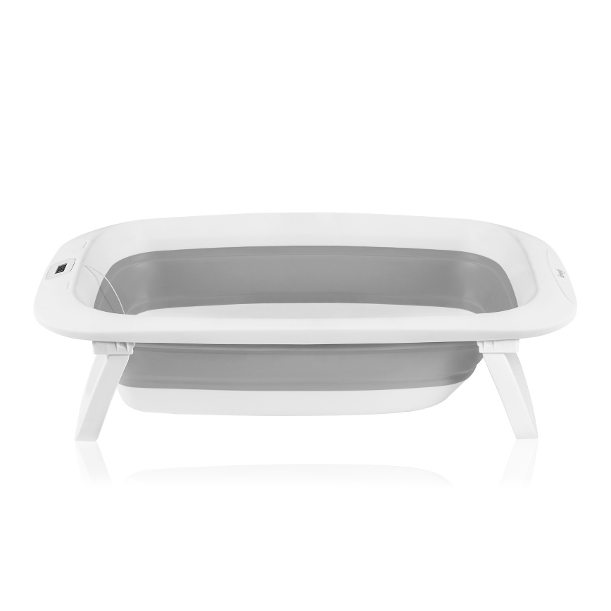 Lionelo - Foldable baby bathtub with thermometer BABY BUBBLE 2x LR44 Grey Dove