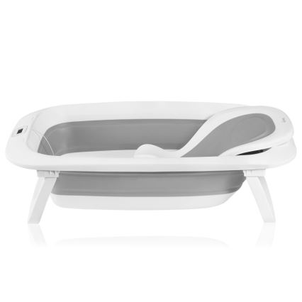 Lionelo - Foldable baby bathtub with thermometer BABY BUBBLE 2x LR44 Grey Dove