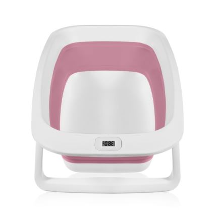 Lionelo - Foldable baby bathtub with thermometer BABY BUBBLE 2x LR44 Pink Magnolia