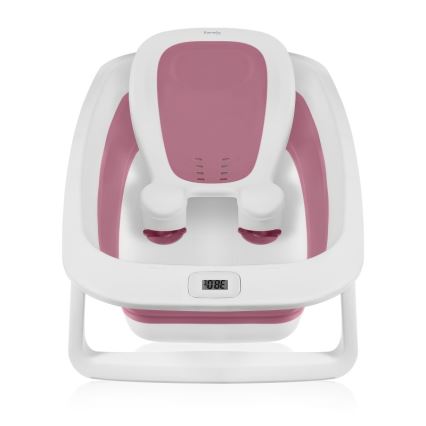 Lionelo - Foldable baby bathtub with thermometer BABY BUBBLE 2x LR44 Pink Magnolia