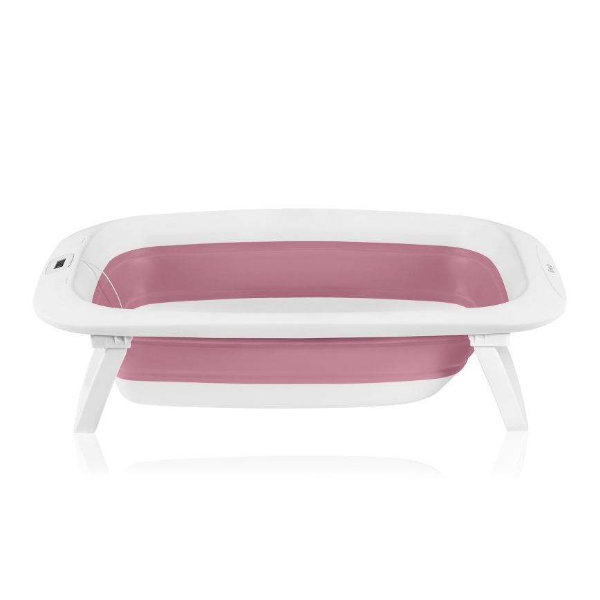Lionelo - Foldable baby bathtub with thermometer BABY BUBBLE 2x LR44 Pink Magnolia