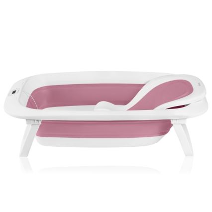 Lionelo - Foldable baby bathtub with thermometer BABY BUBBLE 2x LR44 Pink Magnolia