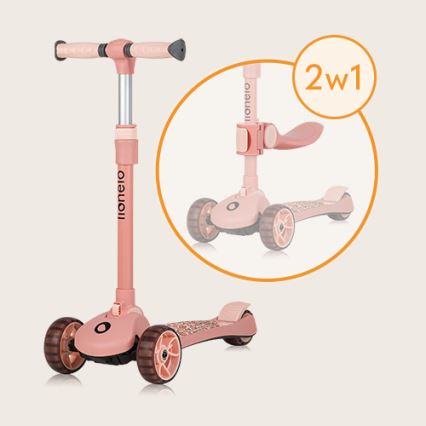 Lionelo - FRANKY 2-in-1 Kids' Scooter, Pink