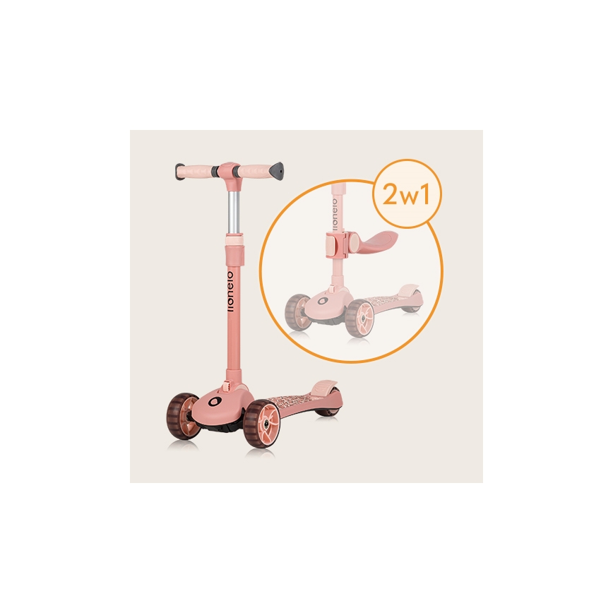 Lionelo - FRANKY 2-in-1 Kids' Scooter, Pink