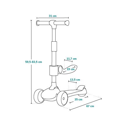 Lionelo - FRANKY 2-in-1 Kids' Scooter White/Beige